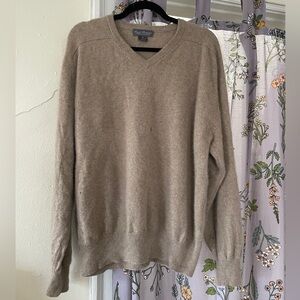 Vintage Daniel Cremieux Camel Colored V-Neck Cashmere Sweater